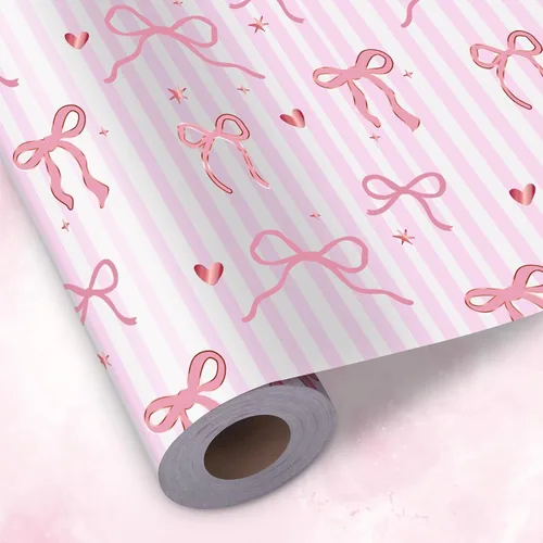 Vista 15 de woric Rollo de papel de regalo reversible para baby shower, de 17 pulgadas x 33 pies, papel de regalo para bebé niño con diseño de elefante azul