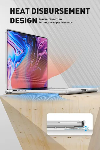 Vista 7 de SUPCASE Funda para MacBook Pro de 16 pulgadas versión 2021-2026 (Unicorn Beetle Clear), M5/M4/M3/M2/M1 Pro/Max Chip [antiarañazos] Funda delgada