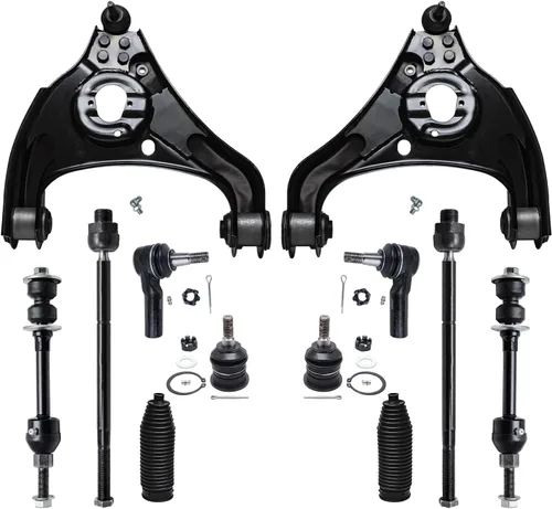 Vista 64 de Detroit Axle – 12 brazos de control superiores e inferiores delanteros con rótulas, barras de unión exteriores e interiores con topes, barras
