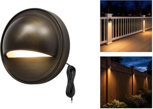 Vista 15 de Gardenreet Luz de cubierta de latón macizo, 12 V, 2700 K, blanco cálido G4, 1 paquete