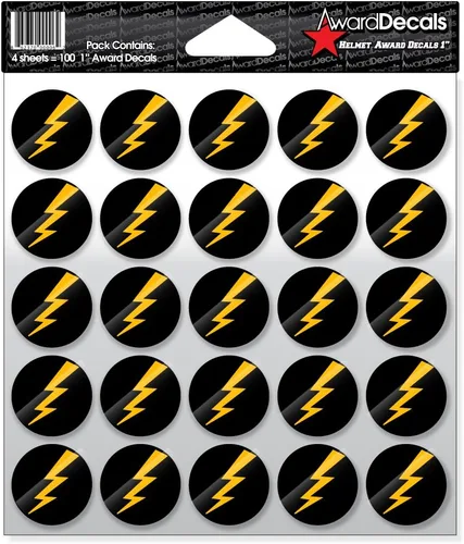 Vista 10 de Award Decals Juego de calcomanías de rayo (negro sobre transparente) (100 calcomanías de 1 pulgada), calcomanías originales Award Decals prémium