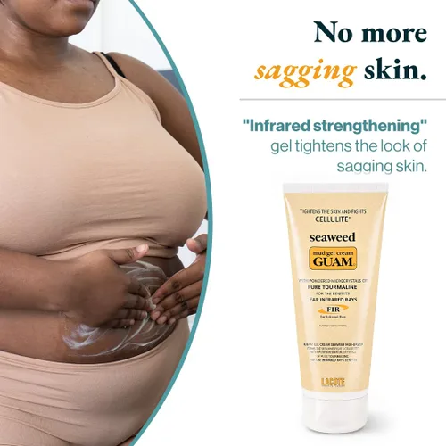 Vista 2 de Guam Crema de gel de algas marinas fortalecedora anticelulítica - FIR Gel reafirmante para tensar la piel y tratamiento para la celulitis - Crema