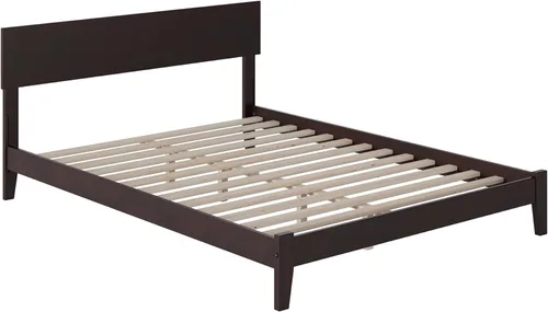 Vista 6 de AFI, Orlando - Cama King con plataforma de madera de perfil bajo, color espresso