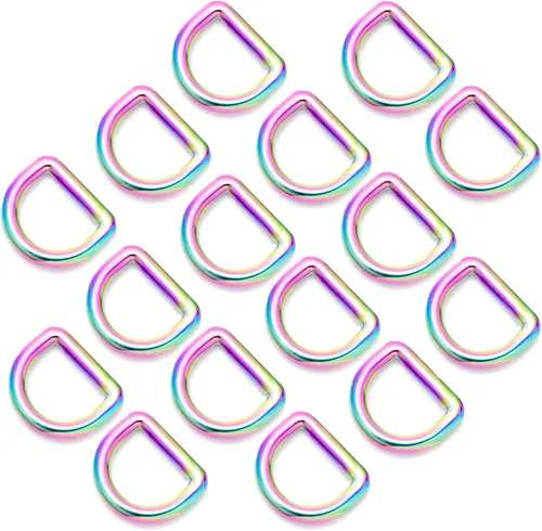 Vista 11 de Ganchos giratorios de metal arcoíris con anillos en D arcoíris y hebillas deslizantes para bolso de arco iris Tri-Glides