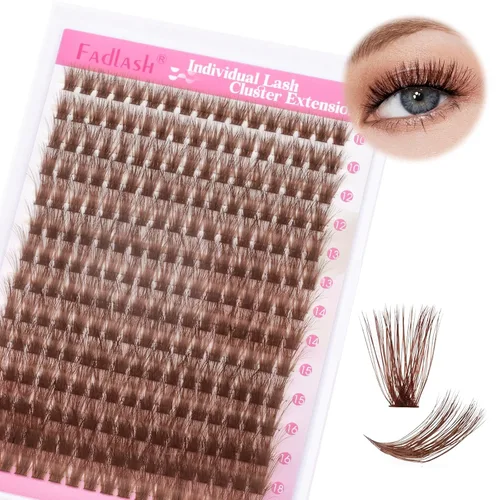 Vista 70 de Extensiones de pestañas individuales de 120 unidades, racimos de pestañas con rizado D, bandeja de longitud mixta, extensiones de pestañas