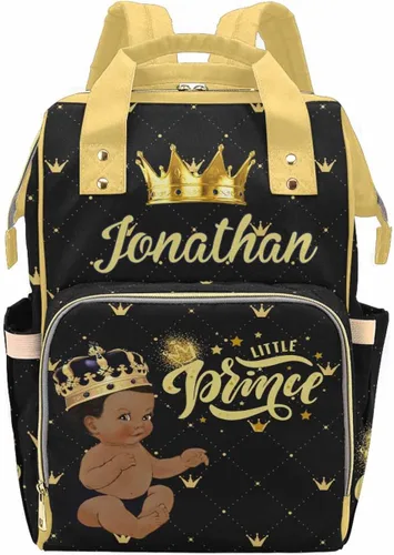 Vista 29 de Bolsa de pañales personalizada con purpurina brillante, color rosa, oro rosa, rubor, con nombre, bolsas de pañales de viaje, mochila casual