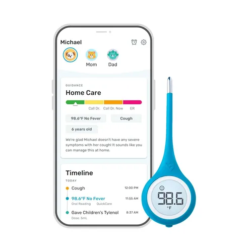 Vista 10 de Kinsa Termómetro inteligente de oído para fiebre, termometro infrarrojo médico, aprobado por la FDA para lecturas de temperatura corporal para todas