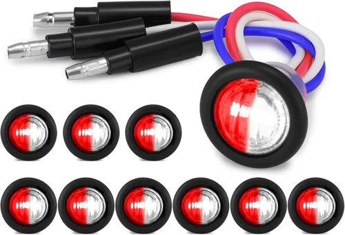 Vista 11 de D13 3/4 marcador lateral de doble revolución LED luces de marcador ámbar a azul con indicadores de enchufe de bala y luces LED de señal de giro