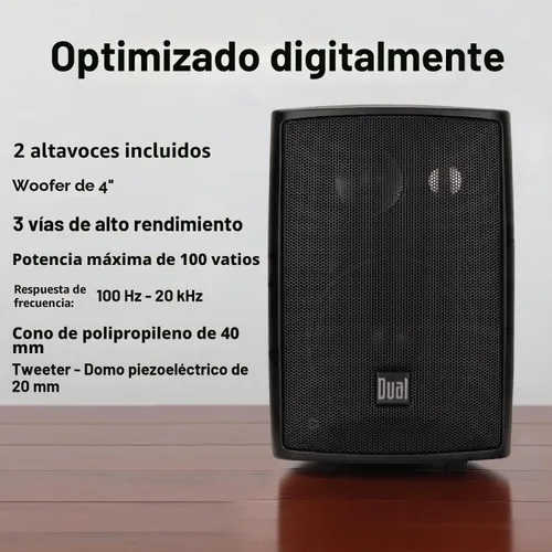 Vista 3 de Dual Electronics LU43PB - Altavoces con cable de 4 pulgadas y 3 vías de alto rendimiento para interiores y exteriores Configuración sin esfuerzo