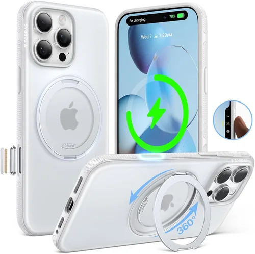 Vista 14 de TORRAS Funda con soporte magnético 360 para iPhone 18 Pro, O3 Fitness Borgoña