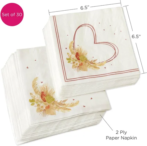 Vista 6 de Kate Aspen Servilletas de papel rústicas bohemias de 2 capas (juego de 30), servilletas decorativas gruesas, perfectas para bodas de otoño, brunch