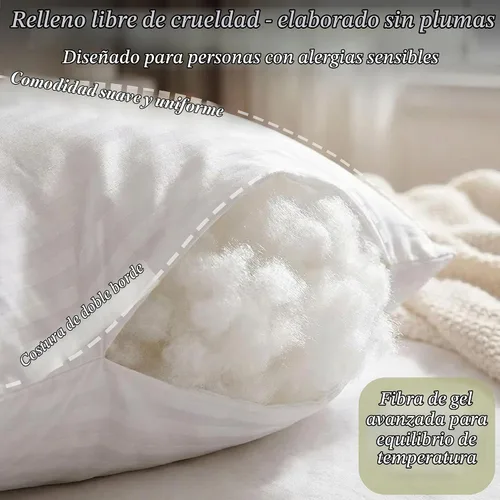 Vista 4 de Threadmill Almohadas de cama suaves tamaño estándar paquete de 2 Almohadas de cama de refrigeración alternativas al plumón para dormir Almohadas