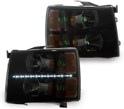 Vista 15 de G-PLUS Conjunto de faros, compatible con Chevy Silverado 2007 2008 2009 2010 2011 2012 2013 2014 Chevy Silverado parachoques faro, lente