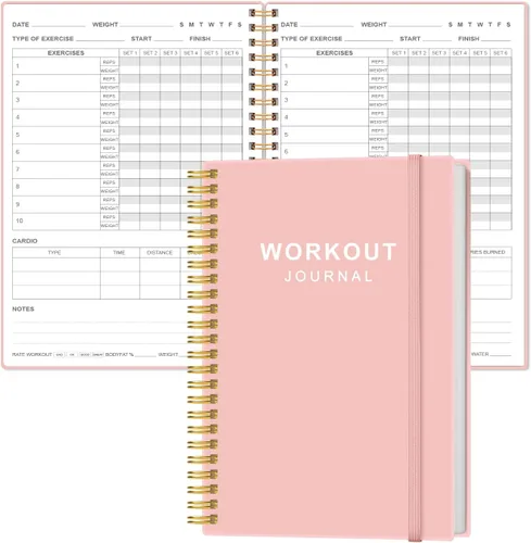 Vista 15 de Diario de fitness simplificado para mujeres y hombres, diario/planificador de entrenamiento A5, libro de registro de ejercicio diario para pérdida