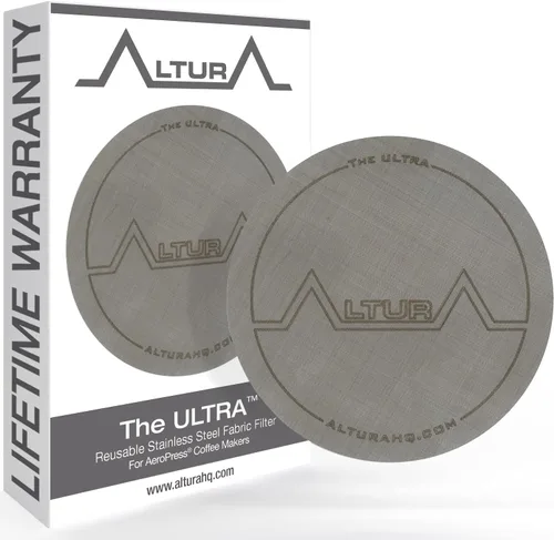 Vista 6 de El ULTRA XL: Filtro de metal reutilizable para cafetera AeroPress. También se adapta a la prensa de café AeroPress Go. No más filtro de papel XL