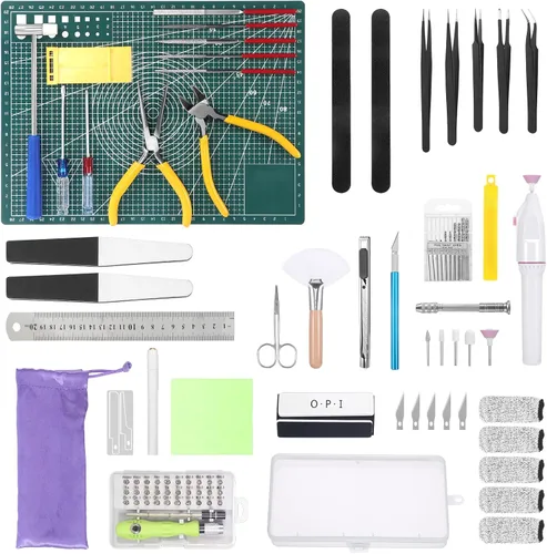 Vista 8 de Fippy 11 piezas Kit de herramientas para modelos, kit de herramientas Gundam, kit de herramientas de construcción para pasatiempos para armado