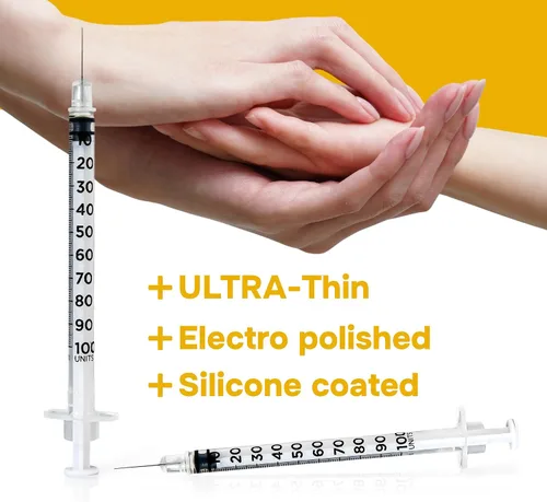Vista 5 de ONE-CARE Jeringas 1 ml/cc, 29G x 1/2'' (12.7mm), Tapa Naranja, 100/caja