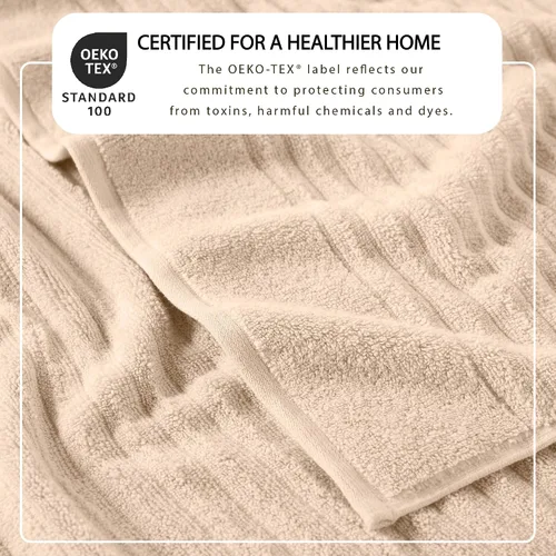 Vista 2 de Great Bay Home Juego de 6 toallas de mano – Toallas 100% algodón – Toallas absorbentes y de secado rápido para el baño (Duna)