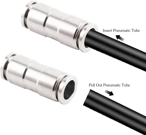 Vista 6 de Conectores de empuje recto de 1/2 unión para conectar accesorios de acero inoxidable, conectores de empuje neumáticos CEKER de 1/2 pulgadas x 1/2