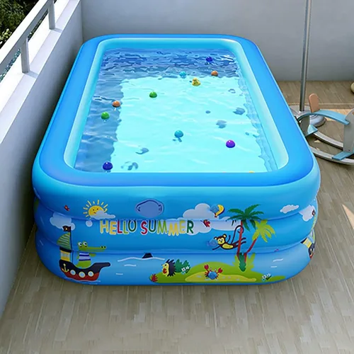 Vista 2 de con bomba inflable, piscinas familiares de tamaño completo, piscina inflable para niños, adultos, niños pequeños a partir de 3 años, al aire libre