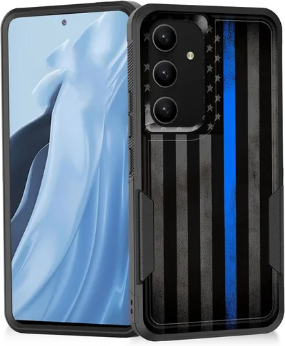 Vista 47 de Funda para Galaxy A14 5G, resistente de doble capa híbrida de policarbonato duro, goma suave, a prueba de golpes, funda protectora resistente