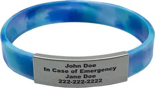 Vista 48 de Pulsera de identificación médica personalizada - Pulsera de seguridad para personas mayores grabada personalizada - Alerta de Alzheimer