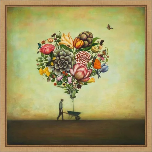 Vista 13 de Amanti Art Lienzo enmarcado para pared, diseño botánico de corazón grande de 16 x 16 pulgadas, por Duy Huynh, lienzo enmarcado para pared, obras