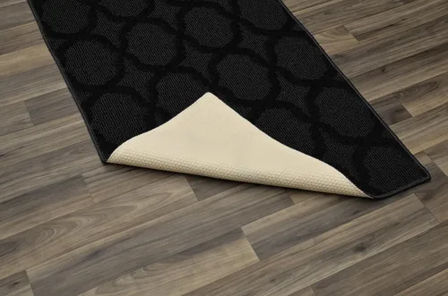 Vista 5 de Garland Rug Sparta - Alfombra antideslizante de polipropileno de 2 pies x 12 pies, color negro, ideal para salas de estar y pasillos, elegante