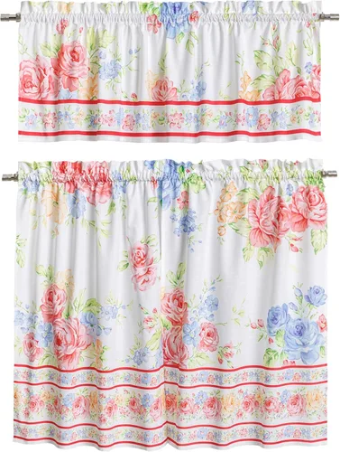 Vista 31 de Maison d' Hermine Juego de cortinas de cocina para ventanas, juego de cortinas de cocina 100% algodón, cenefas para el hogar [2 niveles