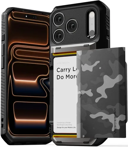 Vista 45 de VRS DESIGN Damda Glide Pro - Funda para iPhone 12 Pro Max, con [4 tarjetas] Premium Robusta [Semiautomática] Funda para tarjeta de crédito