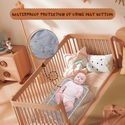 Vista 3 de Cambiador plegable para bebé, paquete de 2, cambiador de pañales, impermeable, tapete de viaje para pañales, almohadilla para orinario infantil, kit