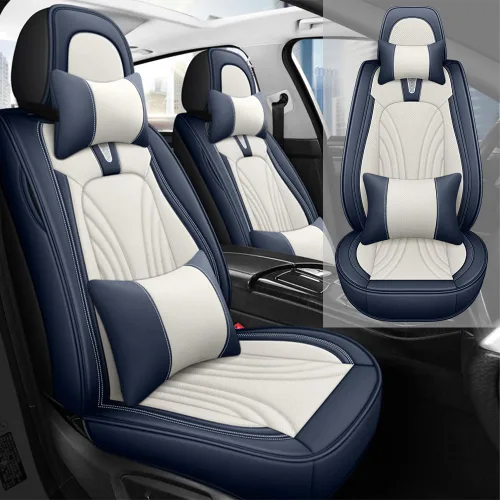 Vista 10 de Fundas de asiento de automóvil para Toyota Matrix 2003-2013, impermeables, de piel sintética, compatibles con bolsas de aire, fundas protectoras