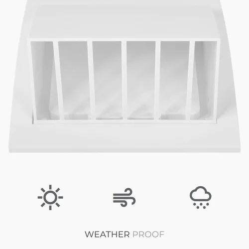 Vista 6 de Capucha de ventilación de plástico ABS blanco con solapa, ajuste de 4 pulgadas, para sistemas de ventilación de baño, cocina, lavandería y garaje