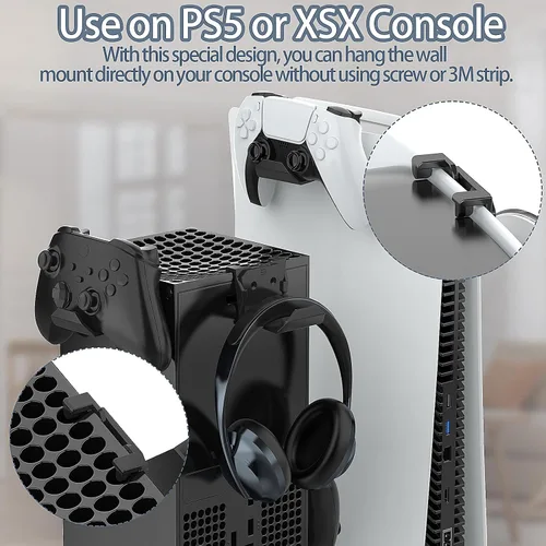 Vista 4 de HUIJUTCHEN Controller Wall Mount for PS5PS4XboxSwitch, Strong Controller Holder with AdhesiveScrew, Removable Game Controller Wall Mount, 6 Pack
