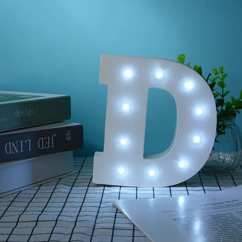 Vista 107 de Ulalaza Letrero de luz LED en blanco y negro, 2 letras AA alimentadas por batería para boda, fiesta de cumpleaños, lámpara de Navidad, luz nocturna