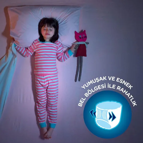 Vista 5 de Huggies DryNites - Pantalones de pijama humectantes para niñas, de 4 a 7 años, (10 pantalones)