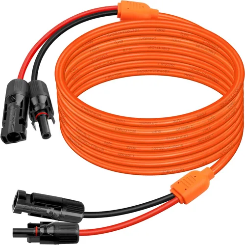 Vista 9 de XRDS -RF Cable de extensión solar de 5 pies, cobre estañado de 14AWG con conectores de panel solar, cables de derivación rojo y negro de 10AWG