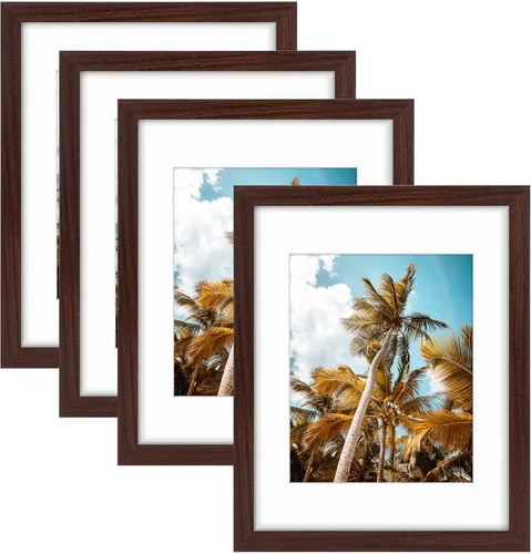 Vista 112 de Frametory, Marco de fotos de 11 x 14 pulgadas con paspartú para fotos de 8 x 10 pulgadas, moldeado ancho de vidrio de alta definición, accesorios