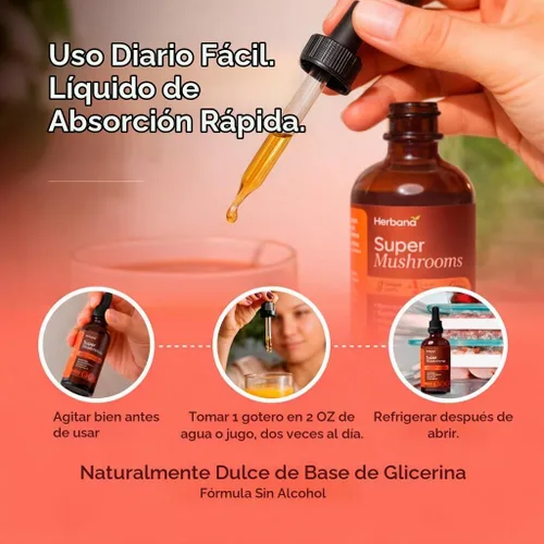 Vista 4 de Super Mushroom Complex 8 en 1 Extracto líquido – Gotas de 2 onzas líquidas con melena de león Reishi Cordyceps Chaga Maitake cola de pavo Shiitake