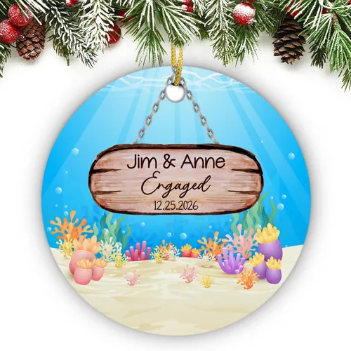 Vista 16 de Just Married - Regalo de recuerdo para recién casados, adorno de boda personalizado en la playa con nombres y fecha