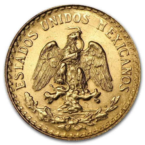 Vista 2 de Moneda de Oro 2 Pesos de Hidalgo de 1/5 de 1919-1948 (año aleatorio) mexicana brillante sin circular con Certificado de Autenticidad - Moneda de Oro