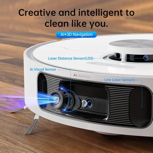Vista 3 de DREAME L10s Ultra Robot, combo de aspiradora y fregona, limpieza y secado automáticos, base auto-llenable y auto-vaciable para 60 días de limpieza
