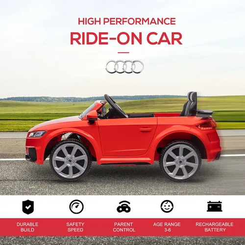 Vista 6 de Aosom 6V Audi TT RS Automóvil deportivo eléctrico para niños Ride On Toy One Seat con control remoto., Rojo
