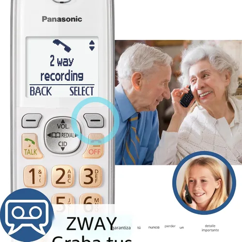 Vista 7 de Panasonic - Teléfono inalámbrico con contestador automático, Link2Cell Bluetooth para el hogar, asistente de voz y bloqueo avanzado de llamadas
