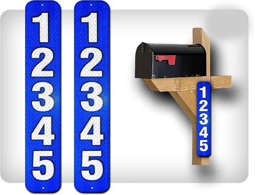 Vista 28 de Curb N Sign - Placas de números para buzón – 3 x 10 pulgadas hechas de aluminio reflectante de alta calidad – Números de buzón súper reflectantes