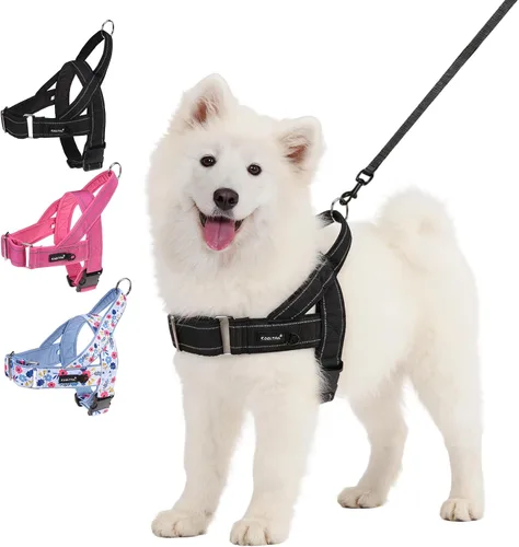 Vista 12 de KOOLTAIL Arnés sin tirones para perro pequeño, con acolchado suave y asa, arnés de chaleco para cachorro fácil de caminar, cuello y pecho