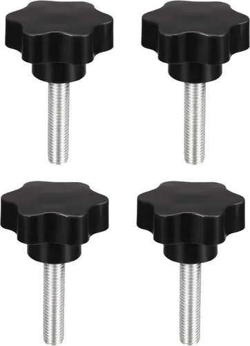 Vista 5 de uxcell 4pcs 1.496 in Dia Plum Hex Shaped Grips Star Knob M8 x 0.630 in rosca macho