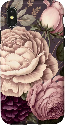 Vista 5 de Elegant Blush Pink & Purple Vintage Floral Rose & Peony Case for iPhone 17