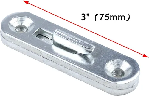 Vista 2 de Antrader Juego de 4 sujetadores de riel de cama de 3 pulgadas, accesorios de conexión de riel de cama de madera, gancho redondo de zinc para cama
