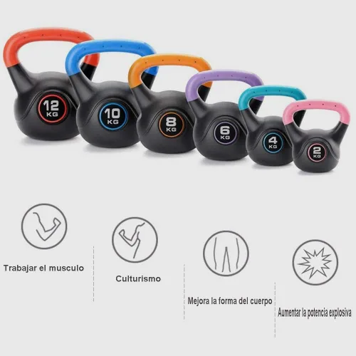 Vista 6 de AGYH Kettlebells Kettlebell Negro, Entrenamiento De Fuerza, Entrenamiento Central, Equipo De Entrenamiento Cruzado, Base Antideslizante, 6 Opciones